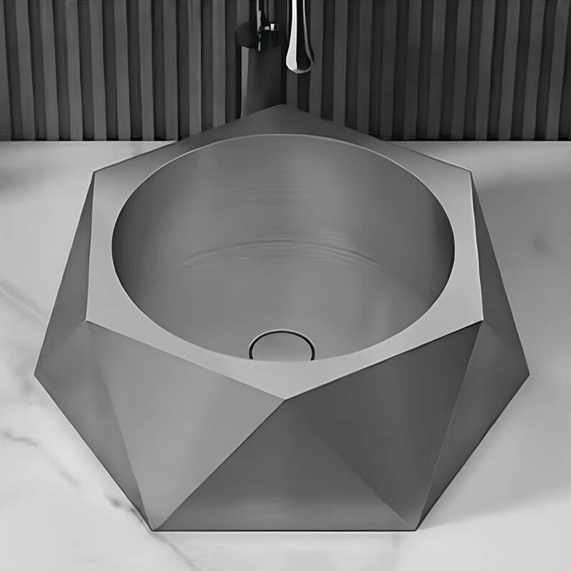 Schnelle Sch BL5508 Grey Tezgah Üstü Hegzagon Çelik Lavabo