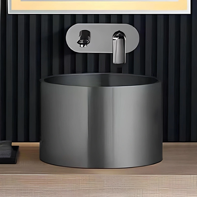 Schnelle Sch BL5511 GreyTezgah Üstü Oval Çelik Lavabo