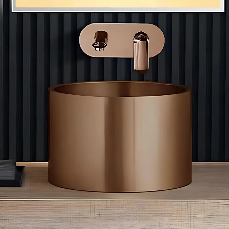 Schnelle Sch RG5511 Rose Gold Tezgah Üstü Oval Çelik Lavabo