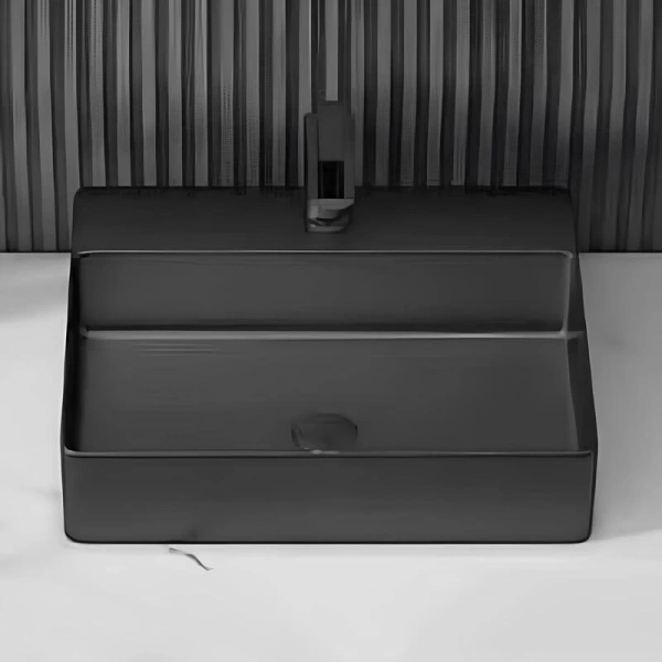 SCHNELLE 50 SCH BK5505 Black Tezgah Üstü Dikdörtgen Çelik Lavabo