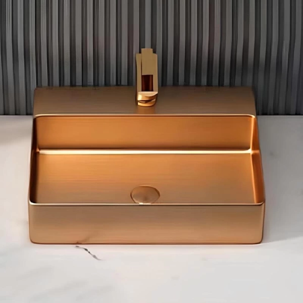 SCHNELLE 53 SCH RG5505 Rose Gold Tezgah Üstü Dikdörtgen Çelik Lavabo