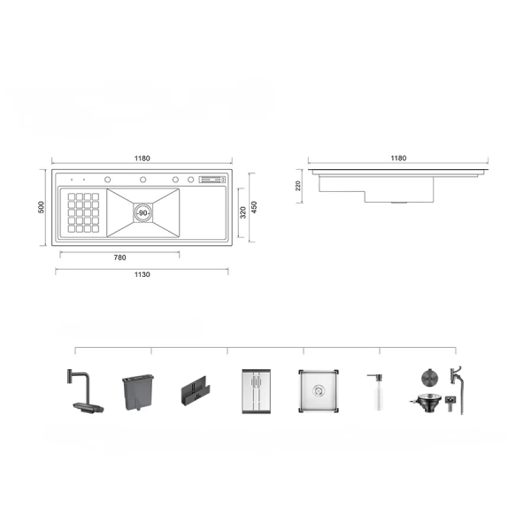 Schnelle AQ 11850NJ 118 Cm Mutfak Evyesi