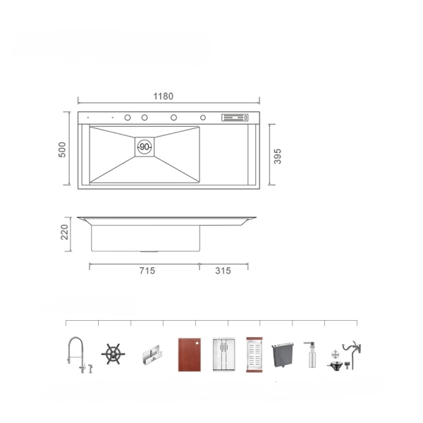 Schnelle AQ 11850X 118 Cm Mutfak Evyesi