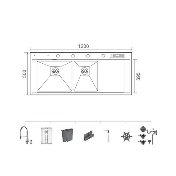 Schnelle AQ 12050NX 120 Cm Mutfak Evyesi