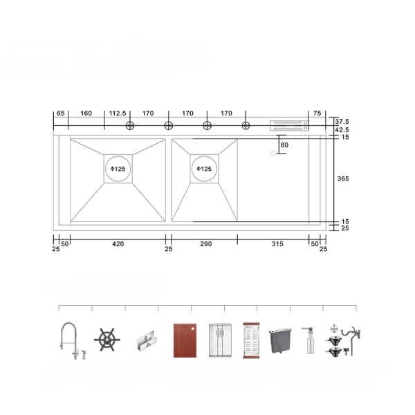 Schnelle AQ 12050X 120 Cm Mutfak Evyesi