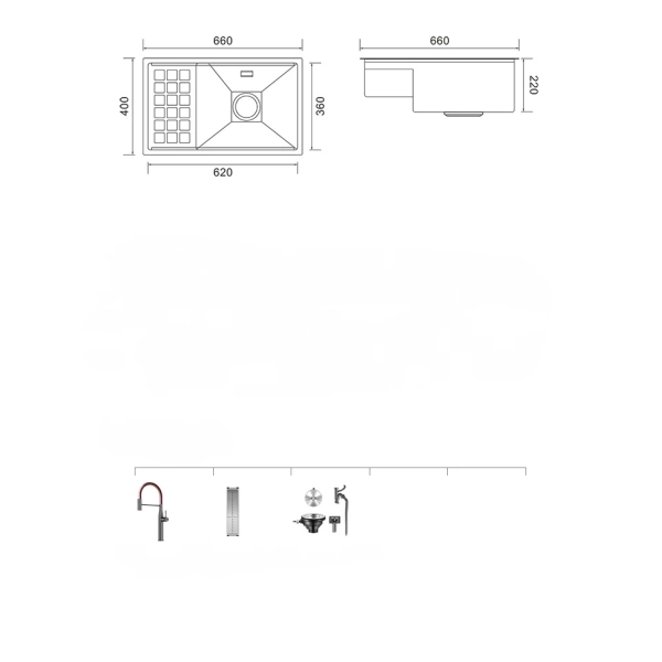 Schnelle AQ 6640NXY 66 Cm Mutfak Evyesi