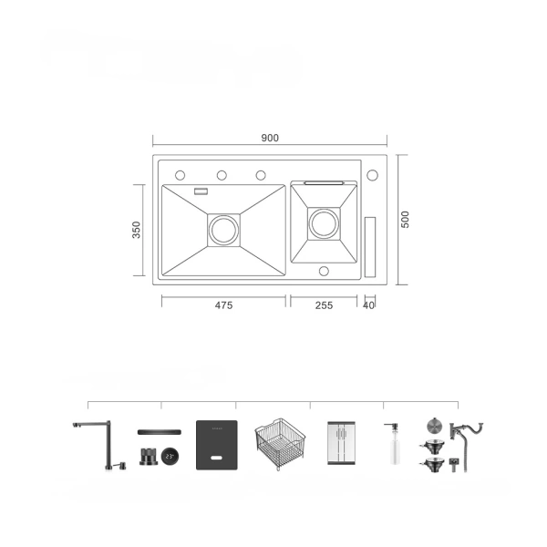 Schnelle AQ 9050NJH 90 Cm Ultrasonik Akıllı Evye