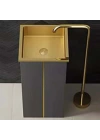 SCHNELLE 184 SCH GG8806 Black Gold Monoblok Kare Çelik Lavabo