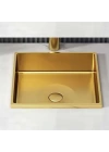 SCHNELLE 22 SCH G205 Gold Tezgah Altı Dikdörtgen Çelik Lavabo
