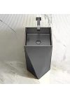 SCHNELLE 226 SCH BL8820 Grey Kare Monoblok Çelik Lavabo