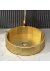 SCHNELLE 76 SCH G5509 Gold Tezgah Üstü Hegzagon Çelik Lavabo