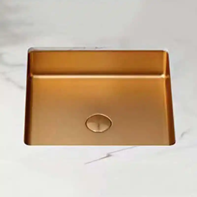 Schnelle Sch RG203 Rose Gold Tezgah Altı Dikdörtgen Çelik Lavabo