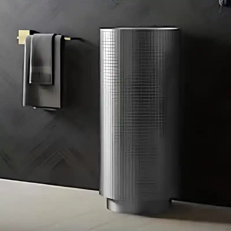 Schnelle Sch BL8822 Grey Monoblok Oval Çelik Lavabo