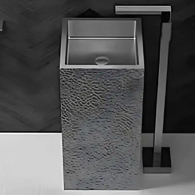 Schnelle Sch BL8826 Grey Monoblok Kare Çelik Lavabo