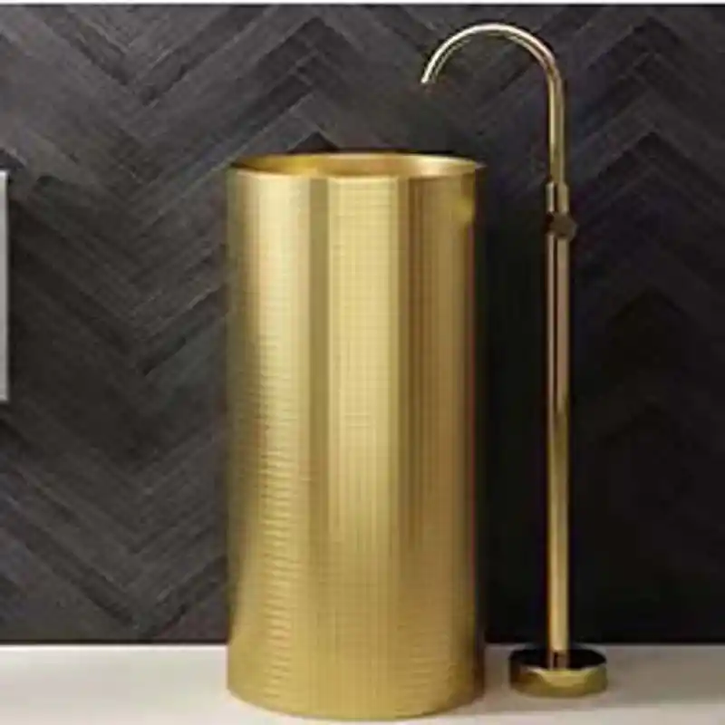 Schnelle Sch G8811 Gold Monoblok Oval Çelik Lavabo