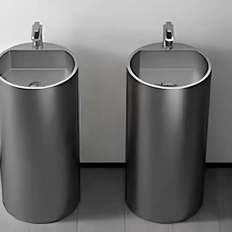 Schnelle Sch BL8801 Grey Monoblok Oval Çelik Lavabo