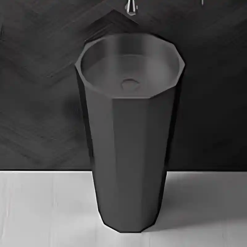 Schnelle Sch BK8802 Black Monoblok Hegzagon Çelik Lavabo
