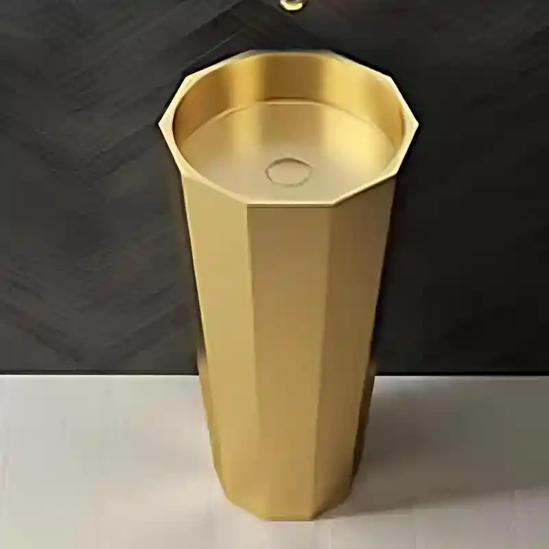 Schnelle Sch G8802 Gold Monoblok Hegzagon Çelik Lavabo