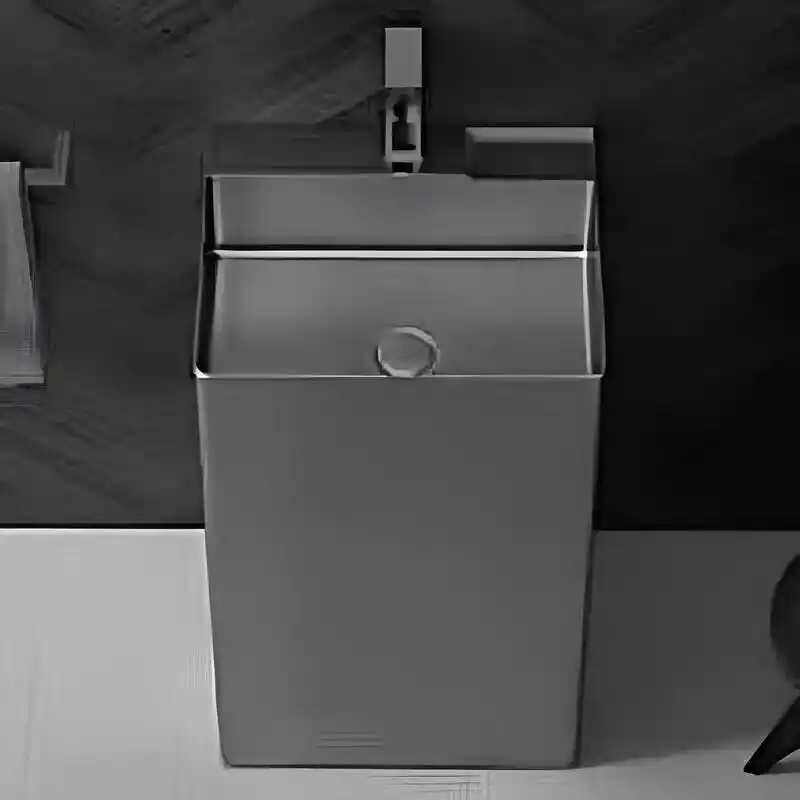 Schnelle Sch BL8803 Grey Monoblok Dikdörtgen Çelik Lavabo