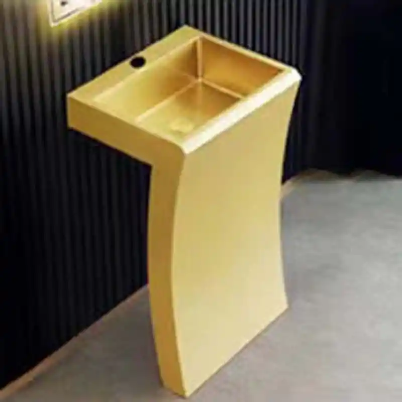 Schnelle Sch G8805 Gold Monoblok Dikdörtgen Çelik Lavabo