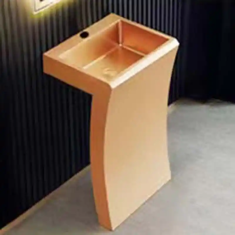 Schnelle Sch RG8805 Rose Gold Monoblok Dikdörtgen Çelik Lavabo