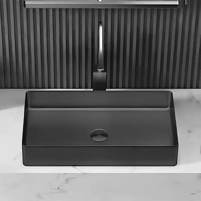 Schnelle Sch BK5502 Black Tezgah Üstü Dikdörtgen Çelik Lavabo