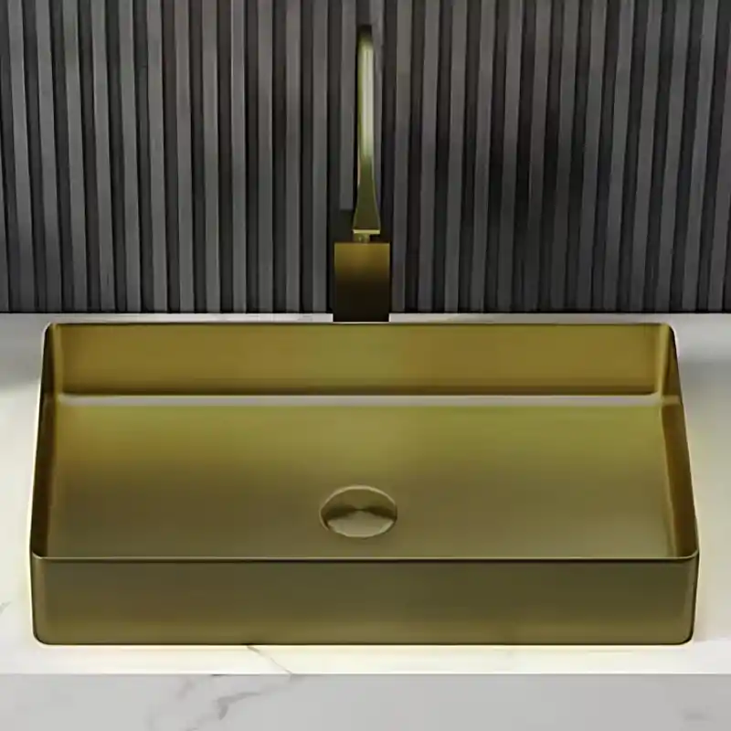 Schnelle Sch B5502 Rustik Tezgah Üstü Dikdörtgen Çelik Lavabo