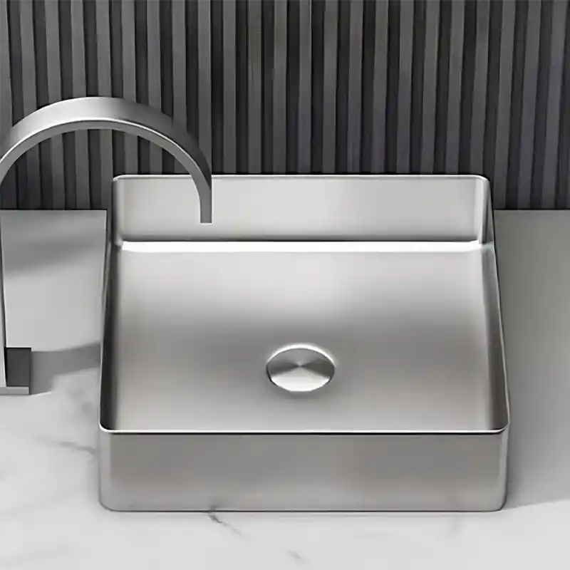 Schnelle Sch S5503 Chrome Tezgah Üstü Kare Çelik Lavabo
