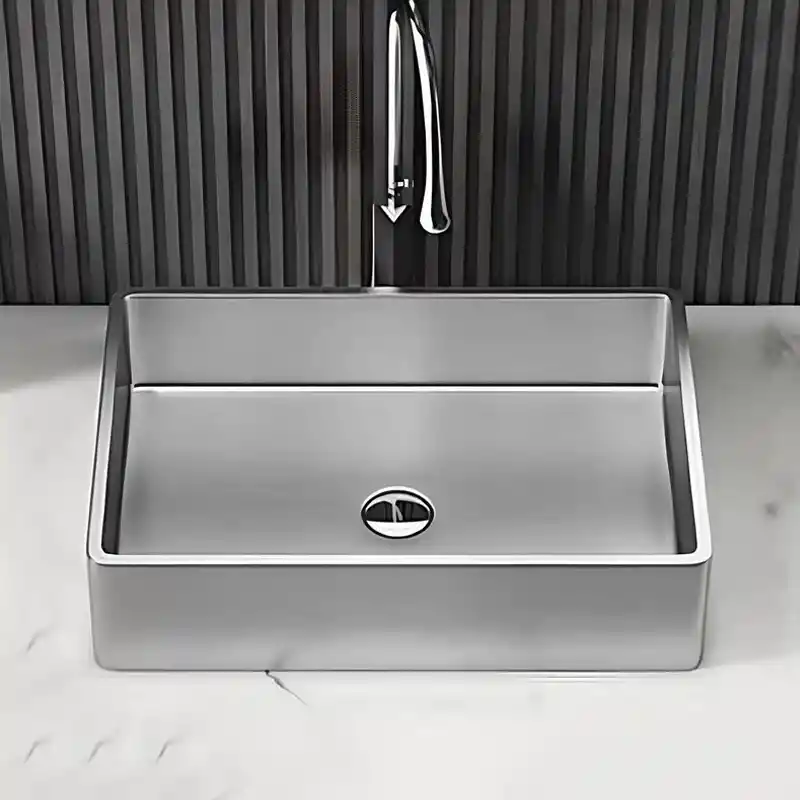Schnelle Sch S5514 Chrome Tezgah Üstü Dikdörtgen Çelik Lavabo