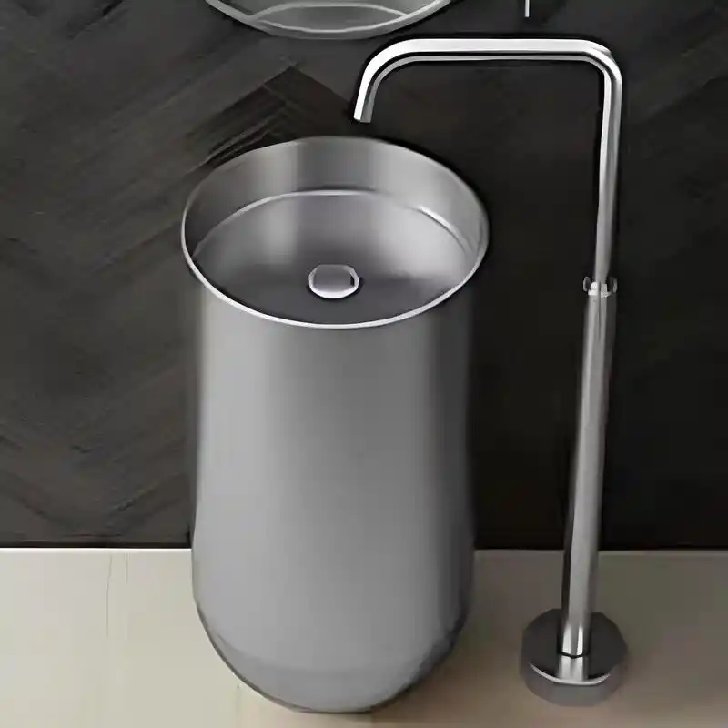 Schnelle Sch S8813 Chrome Oval Monoblok Çelik Lavabo