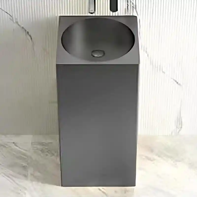 Schnelle Sch BL8816 Grey Kare Monoblok Çelik Lavabo