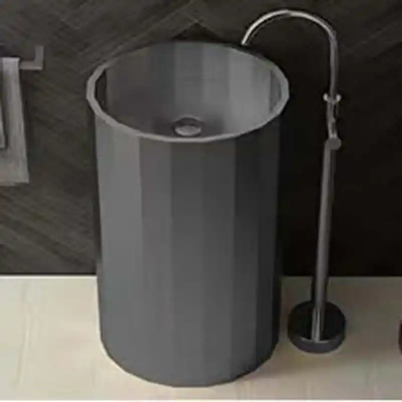 Schnelle Sch BL8818 Grey Hegzagon Monoblok Çelik Lavabo