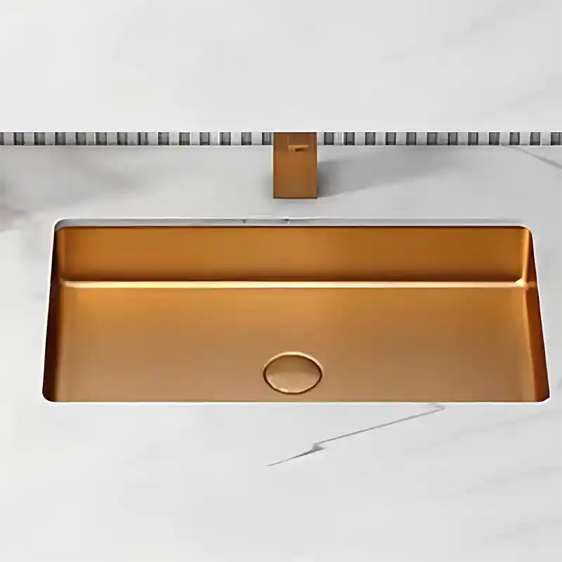 Schnelle Sch RG208 Rose Gold Tezgah Altı Dikdörtgen Çelik Lavabo