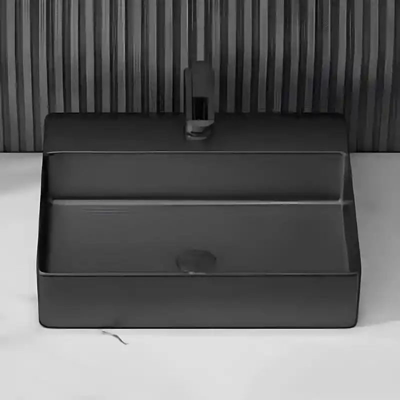 Schnelle Sch BK5505 Black Tezgah Üstü Dikdörtgen Çelik Lavabo