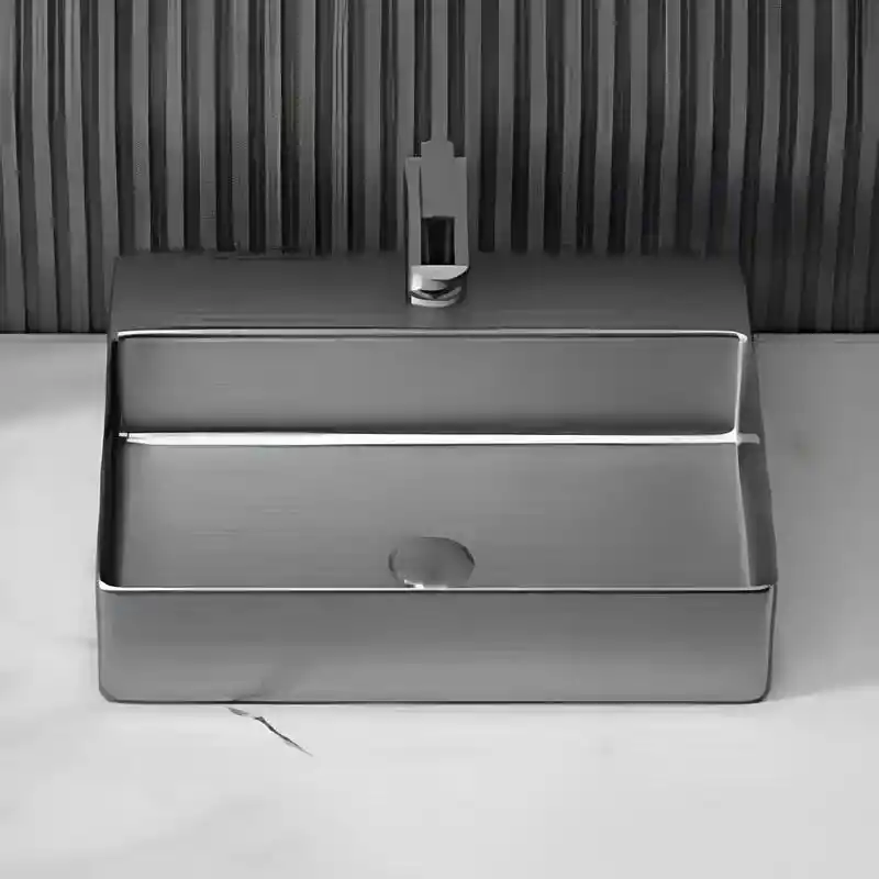Schnelle Sch BL5505 Grey Tezgah Üstü Dikdörtgen Çelik Lavabo