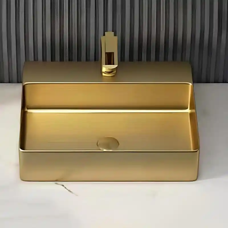 Schnelle Sch G5505 Gold Tezgah Üstü Dikdörtgen Çelik Lavabo