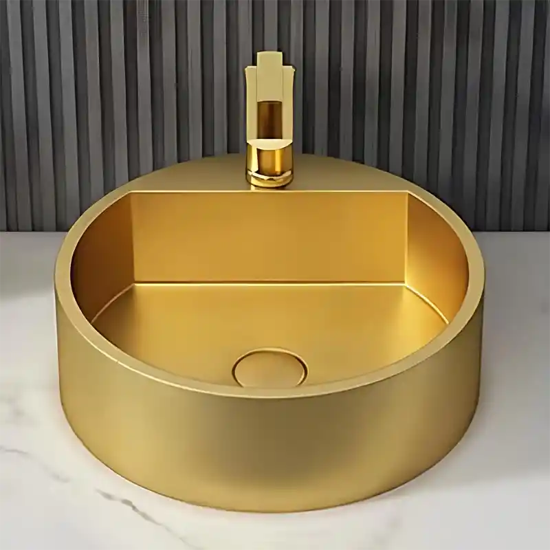 Schnelle Sch G5506 Gold Tezgah Üstü Oval Çelik Lavabo