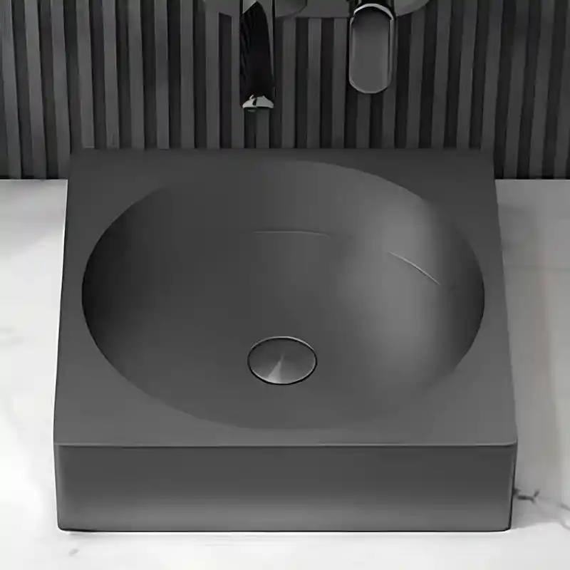 Schnelle Sch BK5507 Black Tezgah Üstü Kare Çelik Lavabo