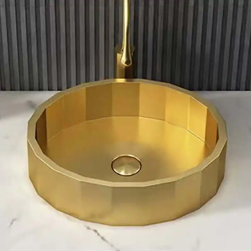 Schnelle Sch G5509 Gold Tezgah Üstü Hegzagon Çelik Lavabo