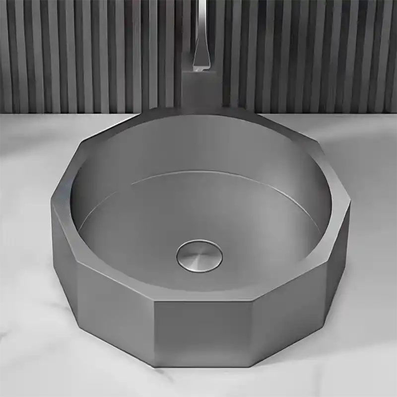 Schnelle Sch BL5510 Grey Tezgah Üstü Hegzagon Çelik Lavabo
