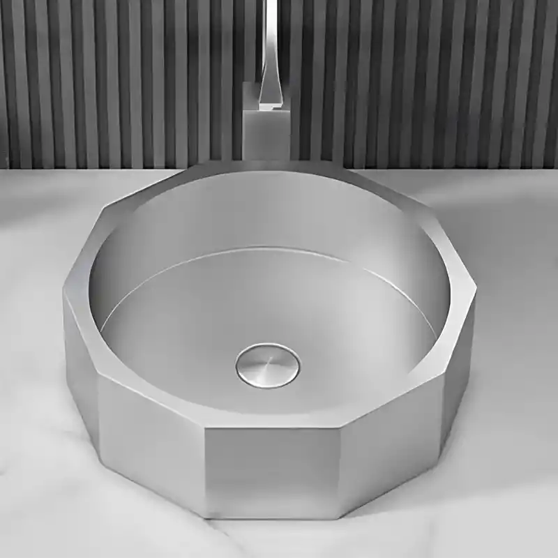 Schnelle Sch S5510 Chrome Tezgah Üstü Hegzagon Çelik Lavabo