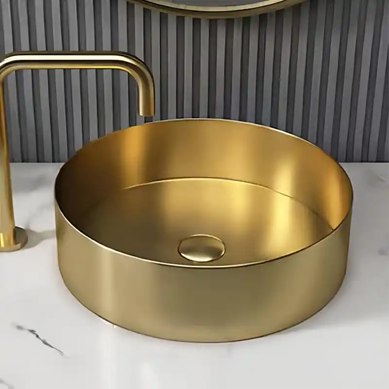 Schnelle Sch G5512 Gold Tezgah Üstü Oval Çelik Lavabo