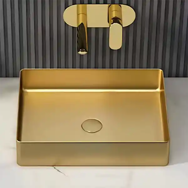 Schnelle Sch G5504 Gold Tezgah Üstü Dikdörtgen Çelik Lavabo