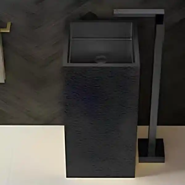 Schnelle Sch BK8826 Black Monoblok Kare Çelik Lavabo