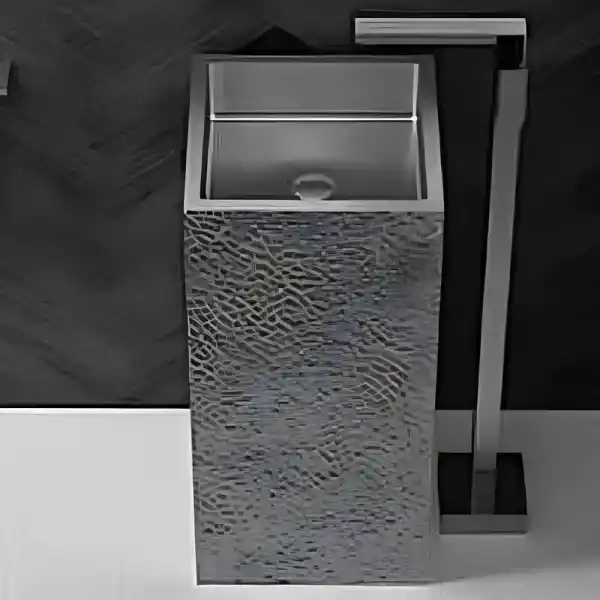 Schnelle Sch BL8826 Grey Monoblok Kare Çelik Lavabo