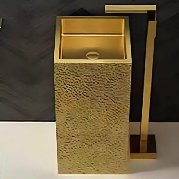 Schnelle Sch G8826 Gold Monoblok Kare Çelik Lavabo