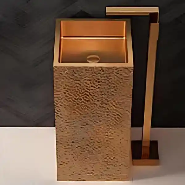 Schnelle Sch RG8826 Rose Gold Monoblok Kare Çelik Lavabo