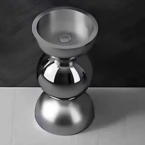 Schnelle Sch BL8827 Grey Monoblok Oval Çelik Lavabo