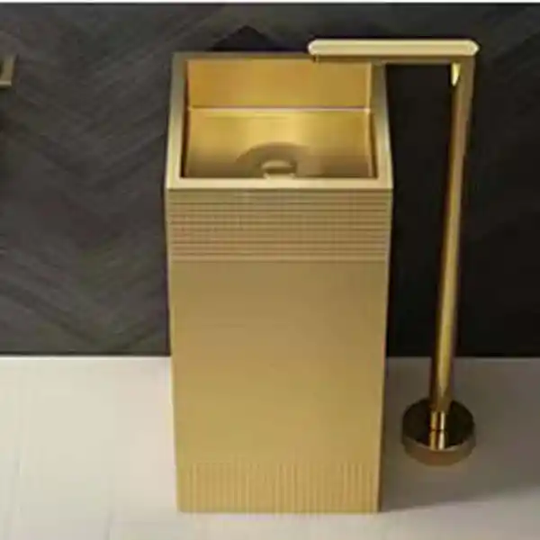 Schnelle Sch G8810 Gold Monoblok Kare Çelik Lavabo