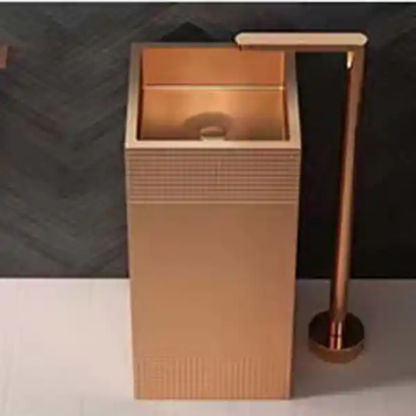 Schnelle Sch RG8810 Rose Gold Monoblok Kare Çelik Lavabo